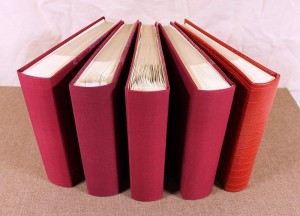Postcard Albums lot of 5 - burgundy and red photo 1